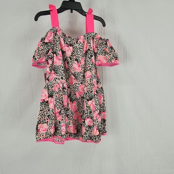 Betsey Johnson Leopard And Flowers Girls Size Medium (10) Top Only - Picture 5 of 7